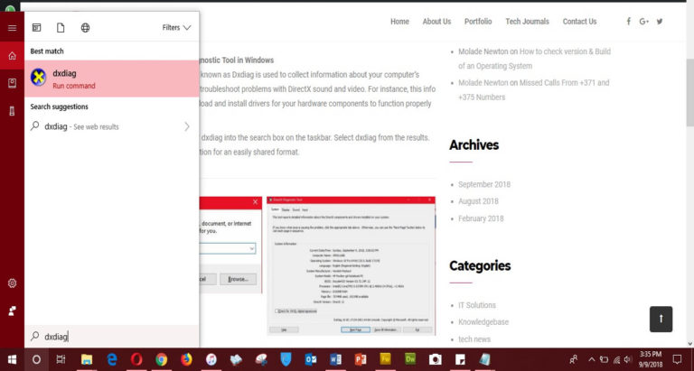 dxdiag download for windows 10